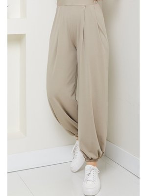 Taş Mehru Paçası Lastikli Pantolon