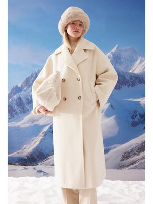 Ekru Alexa Premıum Kruvaze Kaban