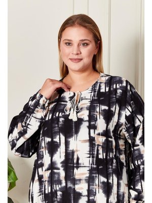 Siyah Büyük Beden İpli Tunik Siyah Büyük Beden İpli Tunik