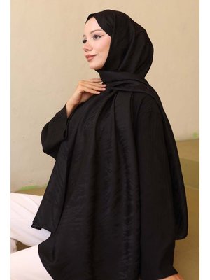 Siyah Desenli Jakarlı Şal