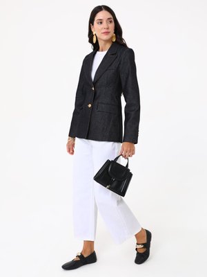 Düğmeli Denim Ceket Acik Mavi