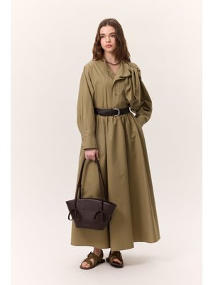 Haki Volanlı Premıum Etek Haki Volanlı Premıum Etek