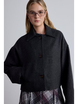 Antrasit Dori Kısa Kaşe Kaban