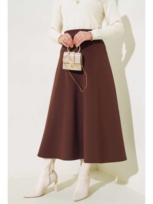 Kahverengi Uzun Scuba Etek Kahverengi Uzun Scuba Etek