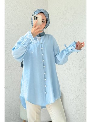 Bebe Mavisi Hakim Yaka Gömlek