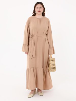 Bej Büyük Beden Elbise Bej Büyük Beden Elbise
