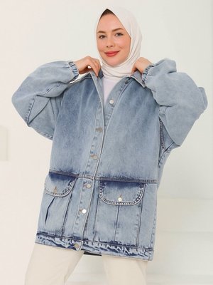 Bebe Mavisi Denim Ceket
