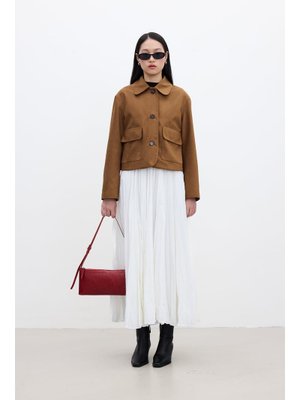 Camel Suni Süet Kısa Ceket Camel Suni Süet Kısa Ceket