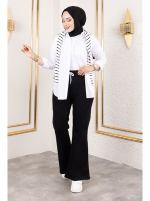 Siyah Beli İpli İspanyol Paça Kot Pantolon Siyah Beli İpli İspanyol Paça Kot Pantolon