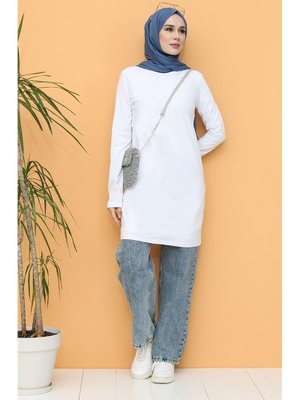 Beyaz Doğa Sade Basic Tunik