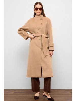 Dik Yaka Oversize Uzun Kaban A.kamel