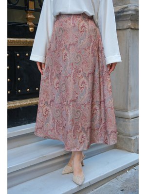 Kahverengi Desenli Saten Etek Kahverengi Desenli Saten Etek