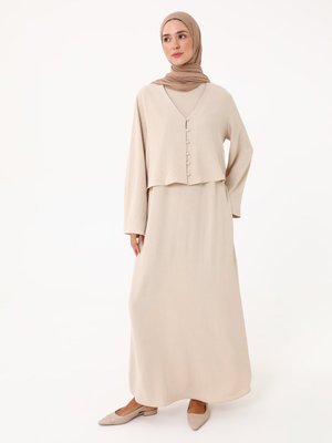 Aerobin Elbise Tunik İkili Takım Tas Rengi