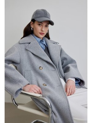 Gri Alexa Premıum Kruvaze Kaban