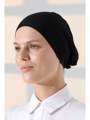 Dikişli Bağlamalı Düz Penye Bone Siyah Dikişli Bağlamalı Düz Penye Bone Siyah