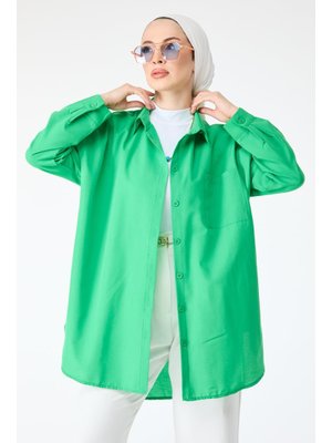 Yesıl Tek Cepli Gömlek Yesil
