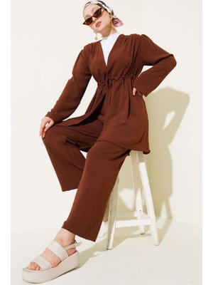 Kahverengi Bel Tünelli Ayrobin İkili Takım Kahverengi Bel Tünelli Ayrobin İkili Takım