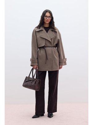 Vizon Mari Kruvaze Trenç Kaban Vizon Mari Kruvaze Trenç Kaban