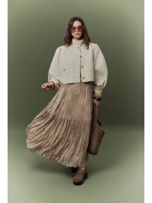 Desenli Crush Piliseli Etek Nova Desenli Crush Piliseli Etek Nova