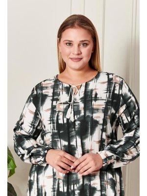 Yeşil Büyük Beden İpli Tunik Yeşil Büyük Beden İpli Tunik