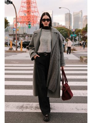 Gri İtalyan Kaşe Premıum Kaban