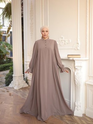 Vizon Yarım Pat Yandan Büzgülü Elbise