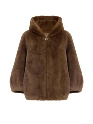 Kapüşonlu Fermuar Kapamalı Kürk Görünümlü Exclusive Ceket Kahve Kapüşonlu Fermuar Kapamalı Kürk Görünümlü Exclusive Ceket Kahve