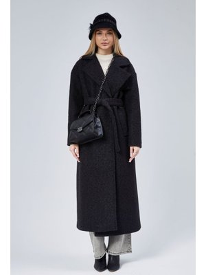 Siyah Buklet Kaşe Oversize Kaban Siyah Buklet Kaşe Oversize Kaban