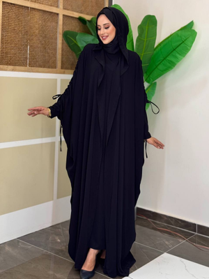 Kapüşonlu Abaya & Elbise İkili Takım – Medine İpeği Kapüşonlu Abaya & Elbise İkili Takım – Medine İpeği