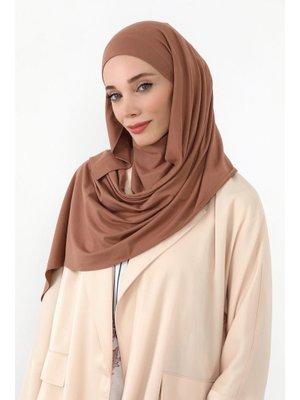 Koyu Kahve Boyun Kapatan Peçe Özellikli Penye Boneli Şal,ps