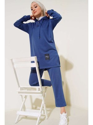 İndigo What Ever Armalı Kapüşonlu İkili Takım İndigo What Ever Armalı Kapüşonlu İkili Takım