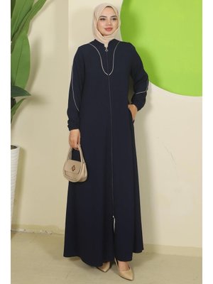 Lacivert Biye Detaylı Ferace Lacivert Biye Detaylı Ferace