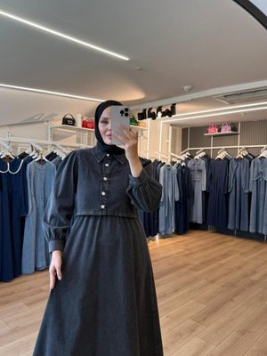 Siyah Gömlek Yaka Düğmeli Ceketli Jile Ceket İkili Takım Siyah Gömlek Yaka Düğmeli Ceketli Jile Ceket İkili Takım