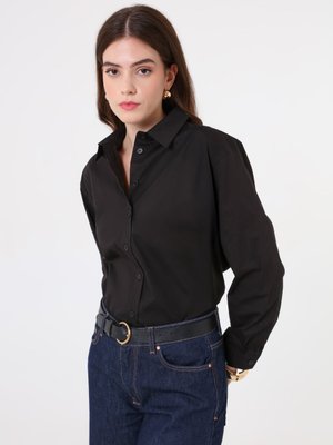 Siyah Patlı Poplin Gömlek Siyah Patlı Poplin Gömlek