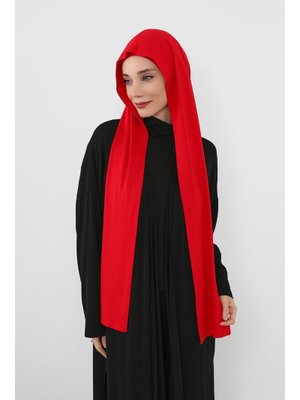 Kırmızı İç Boneli Hazır Penye Şal,ps