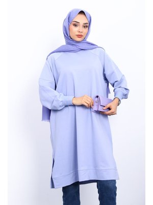 Lila Yanları Yırtmaçlı Modal Tunik Lila Yanları Yırtmaçlı Modal Tunik