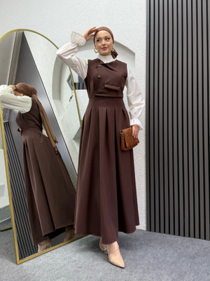 Alara Jile Elbise Kahve