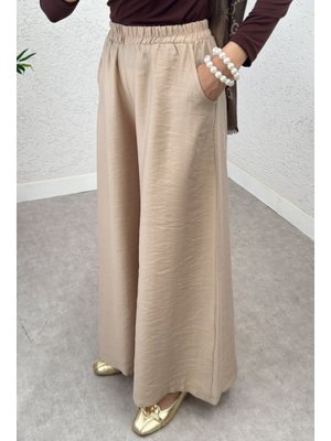 Taş Rengi Boru Paça Pantolon