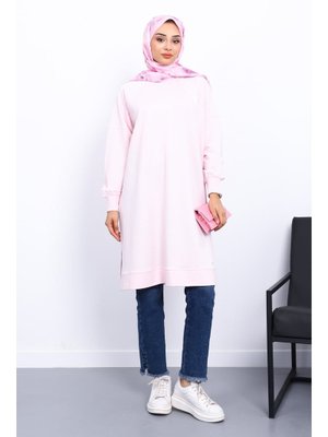 Pembe Yanları Yırtmaçlı Modal Tunik Pembe Yanları Yırtmaçlı Modal Tunik