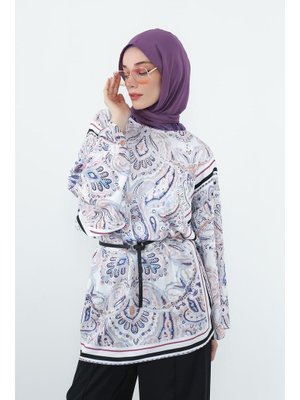 Mor Penye İç Boneli Krep Şal,ps