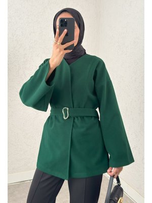 Zümrüt Yeşili Premium Kaşe Kaban