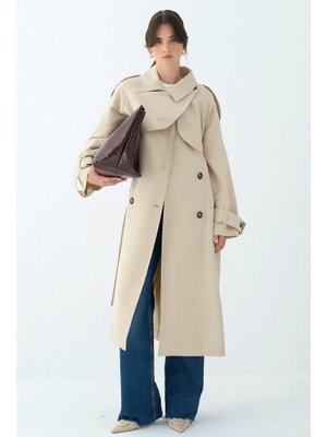 Taş Rengi Cep Yaka Trençkot