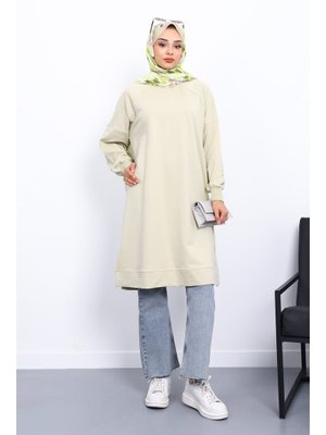 Pastel Yeşili Yanları Yırtmaçlı Modal Tunik Pastel Yeşili Yanları Yırtmaçlı Modal Tunik