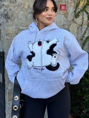 Gri İplik Şardonlu Sweatshirt Gri İplik Şardonlu Sweatshirt