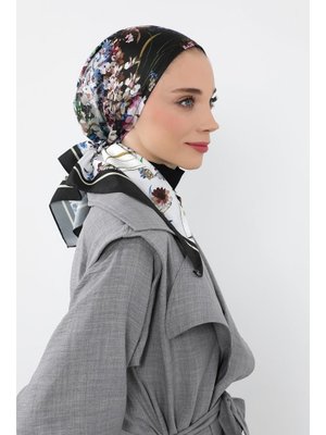 Desen V1 Arkadan Bağlanabilir Desenli Saten Bone Türban,db Desen V1 Arkadan Bağlanabilir Desenli Saten Bone Türban,db