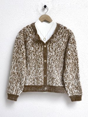 Taba Metal Düğmeli Taş Detaylı Yumoş Hırka