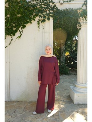 Bordo Yandan Bağlamalı Takım Bordo Yandan Bağlamalı Takım