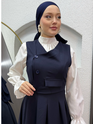 Lacivert Alara Jile Elbise