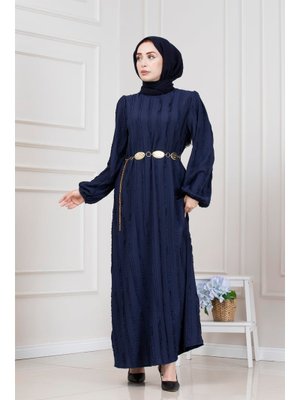 Lacivert Fırfır Detaylı Rüya Elbise Lacivert Fırfır Detaylı Rüya Elbise