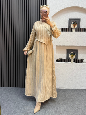 Krem Derin Elbise Krem Derin Elbise